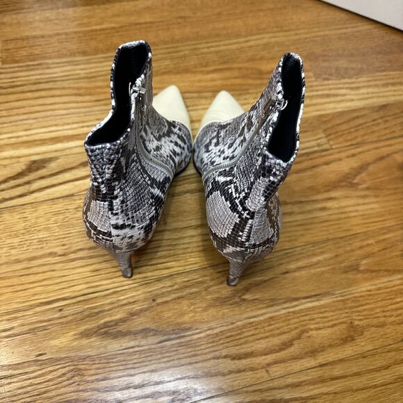 RAG & BONE 39 Beha Black and White Snakeskin Stiletto Ankle Boots 9 - Picture 5 of 7